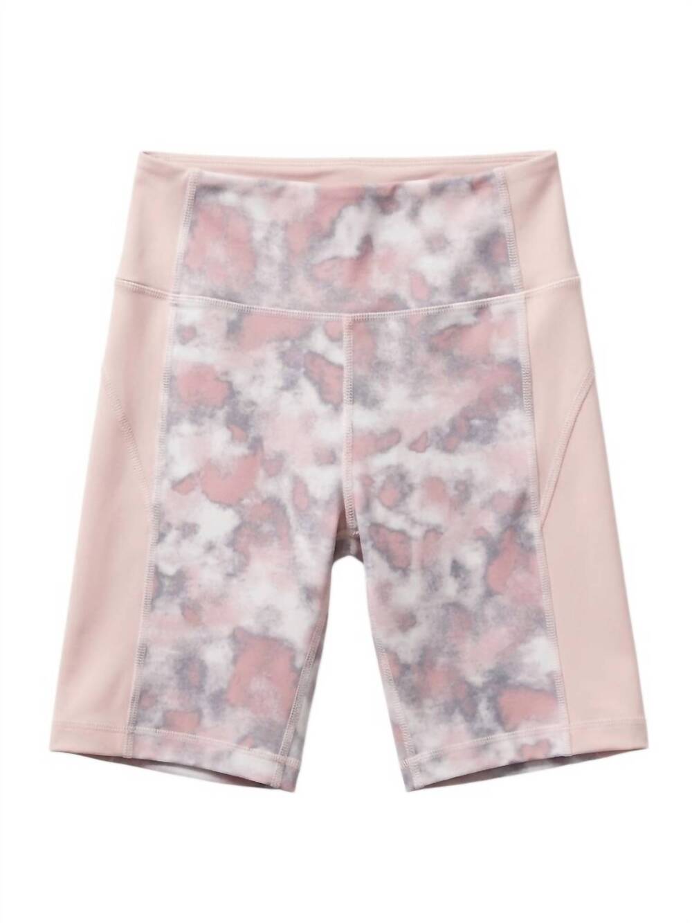 NEW THRIVE SOCIETE women's marble biker shorts in pink